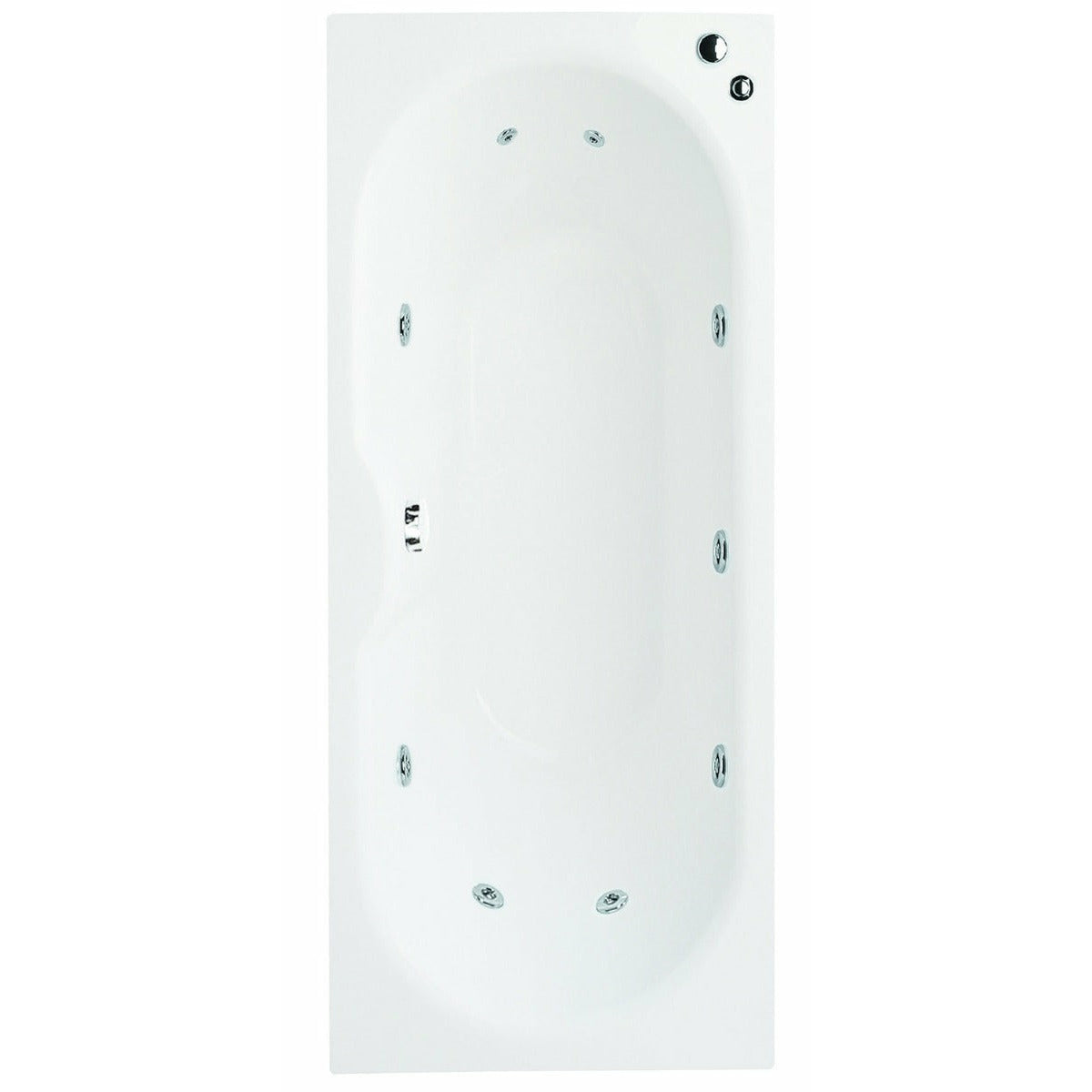 Frontline White Luna 1700 x 750mm 10 Jet Whirlpool Bath - Letta London - 