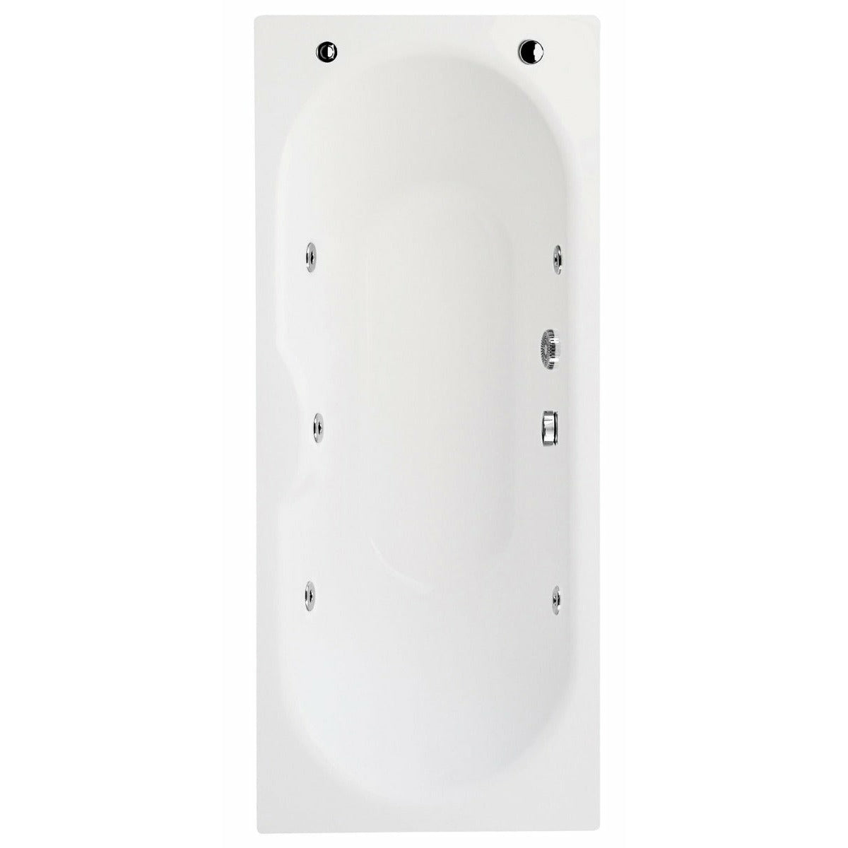 Frontline White Luna 1700 x 750mm 6 Jet Whirlpool Bath - Letta London - 