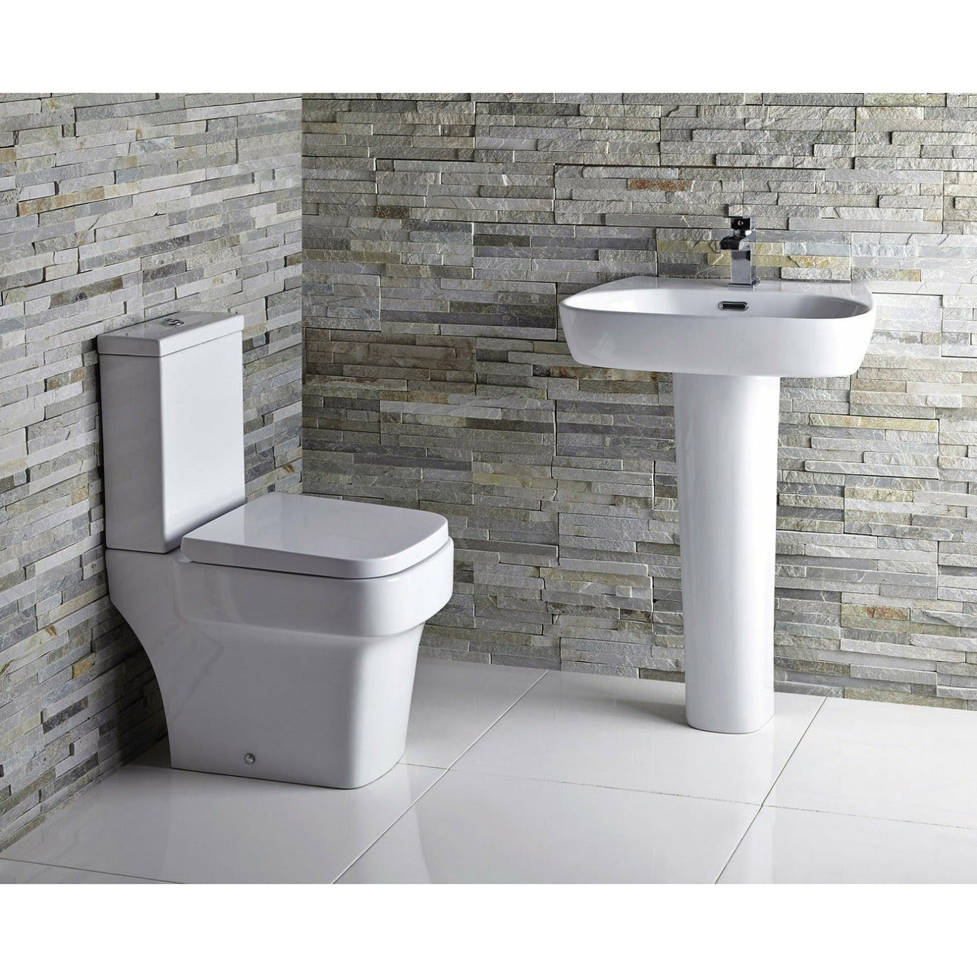 Frontline White Medici 600mm Full Pedestal Basin - Letta London - 