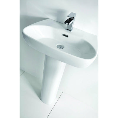 Frontline White Medici 600mm Full Pedestal Basin - Letta London - 