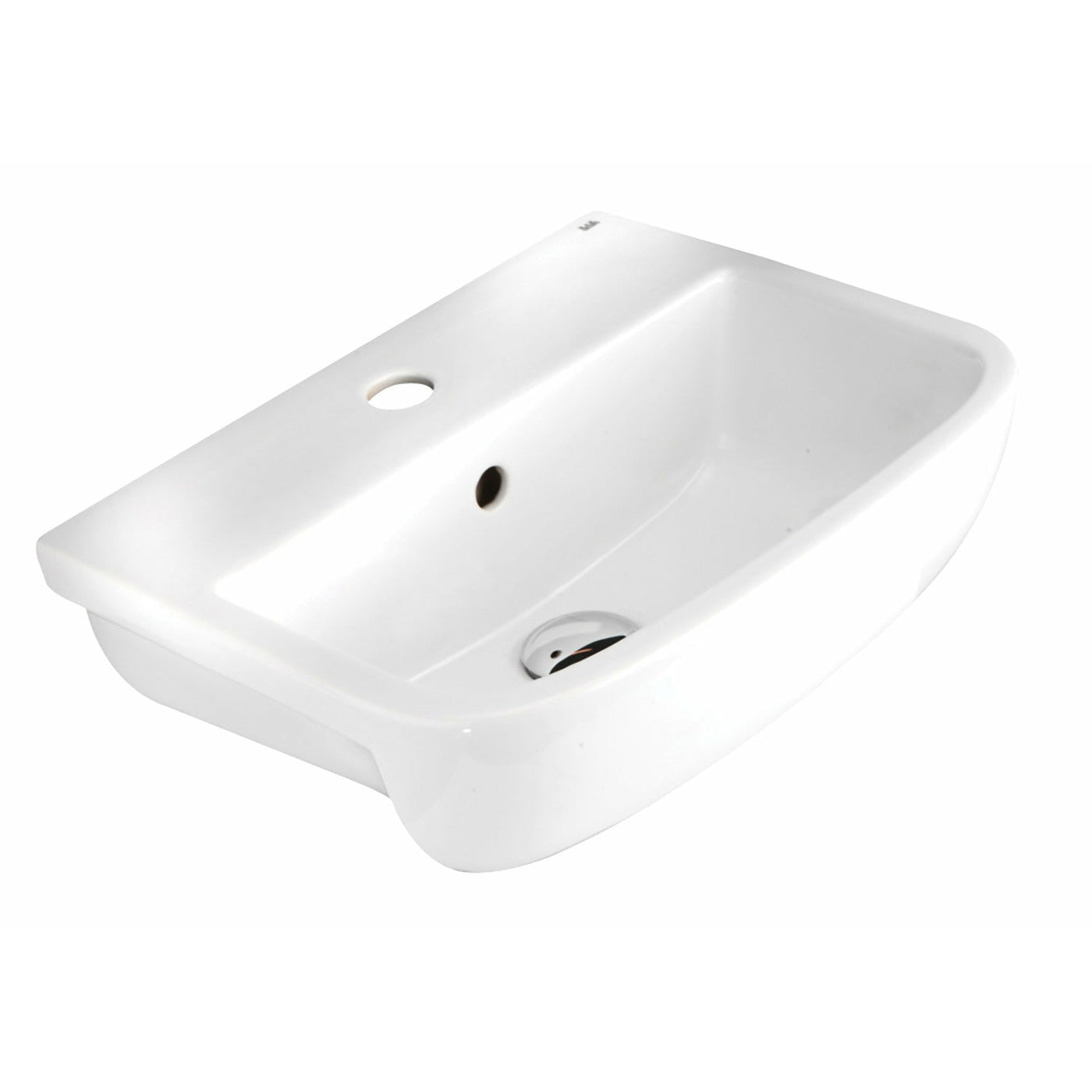 Frontline White Metro 520mm Semi-Recessed Basin - 1 Tap hole - Letta London - 