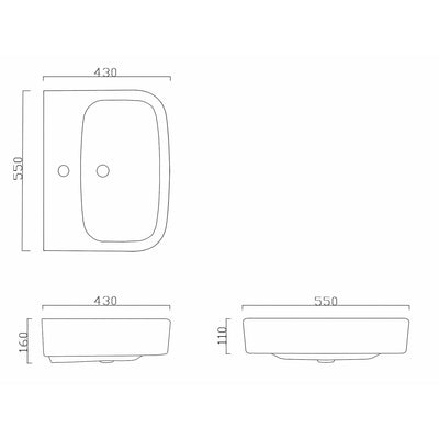 Frontline White Modo 550mm Full Pedestal Basin - Letta London - 