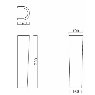 Frontline White Modo 550mm Full Pedestal Basin - Letta London - 