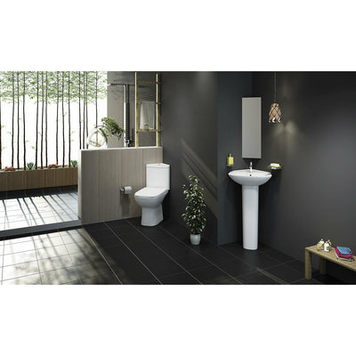 Frontline White Origin 62 Corner Basin and Pedestal - Letta London - 