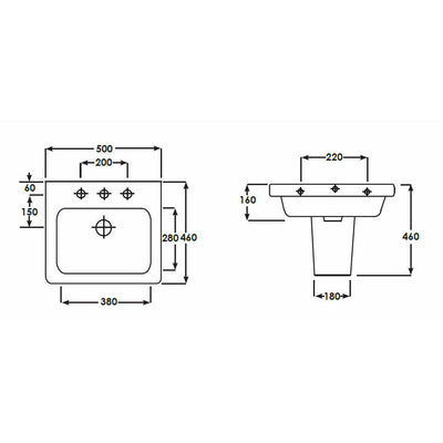 Frontline White Resort Full Pedestal Basin - Letta London - 