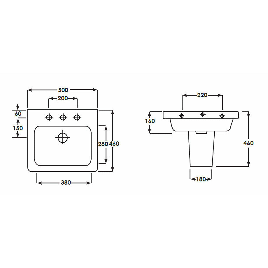 Frontline White Resort Semi-Pedestal Basin - Letta London - 