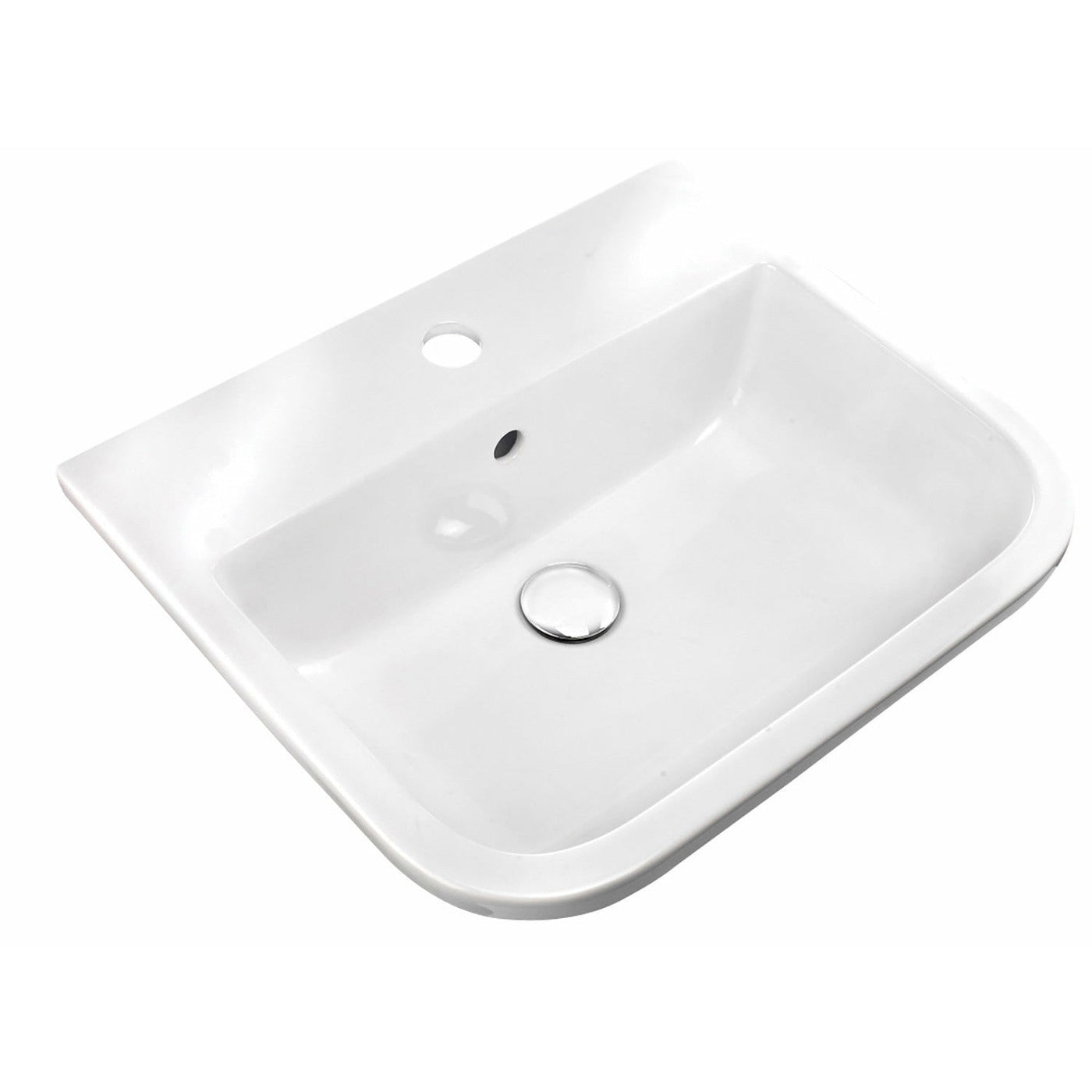Frontline White Series 600 500mm Inset Counter Basin - 1 Tap Hole - Letta London - 