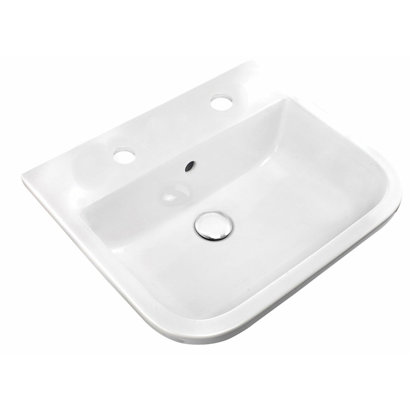 Frontline White Series 600 500mm Inset Counter Basin - 2 Tap Holes - Letta London - 