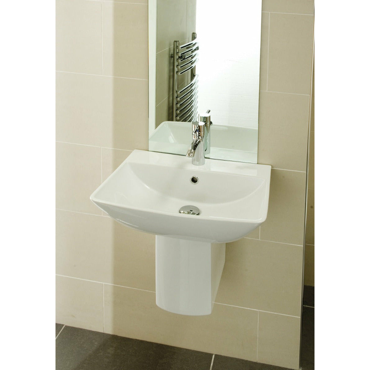 Frontline White Summit 500mm Semi-Pedestal Basin - Letta London - 