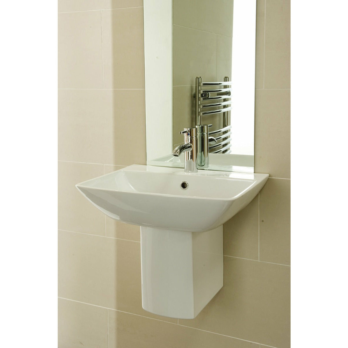 Frontline White Summit 500mm Semi-Pedestal Basin - Letta London - 