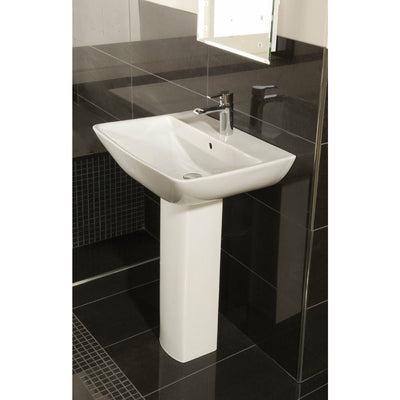 Frontline White Summit 600mm Full Pedestal Basin - Letta London - 