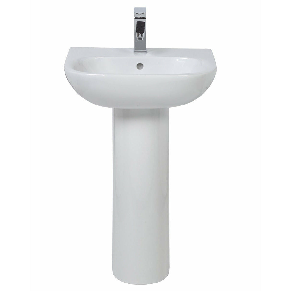 Frontline White Tonique 550mm Full Pedestal Basin - Letta London - 