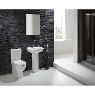 Frontline White Tonique 550mm Full Pedestal Basin - Letta London - 