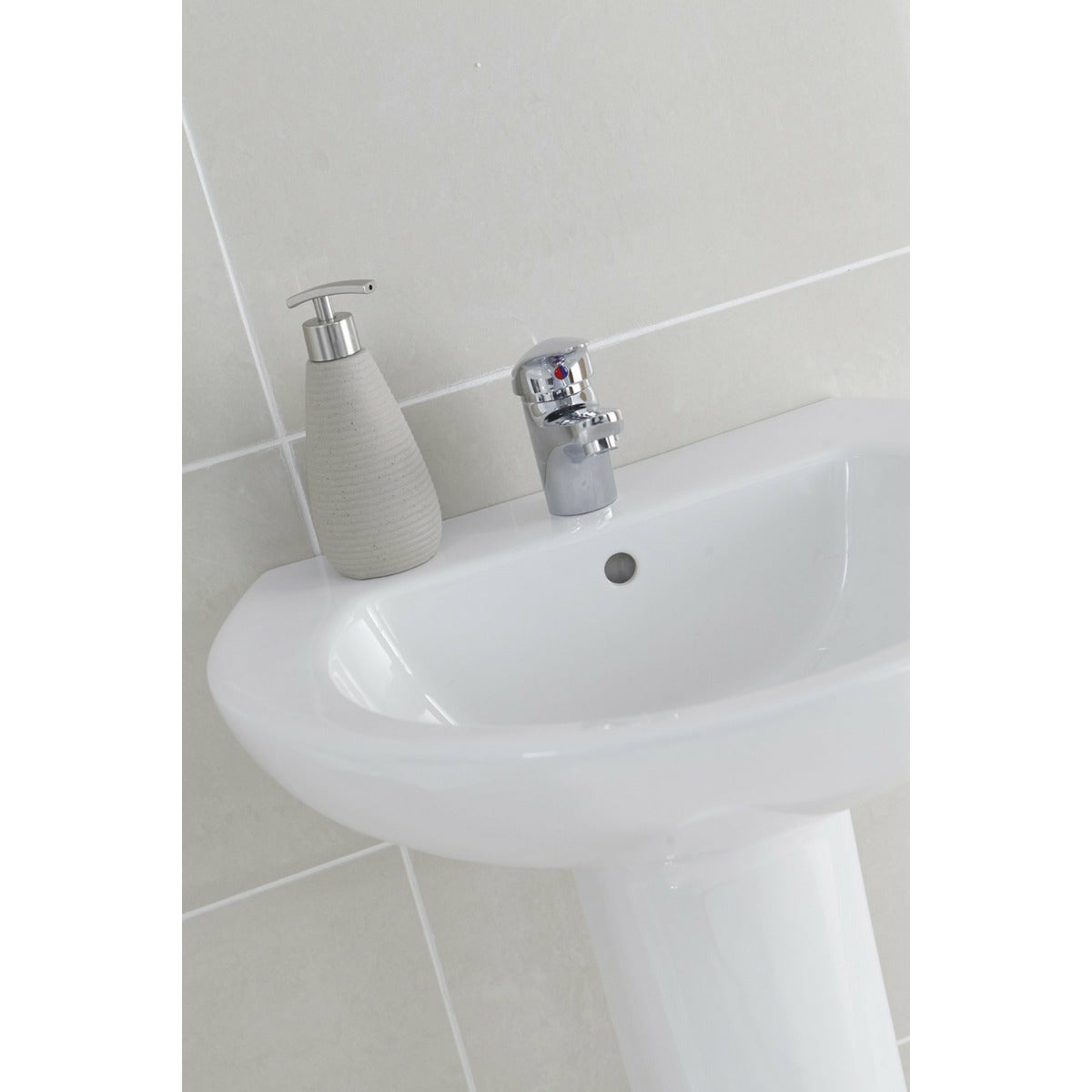 Frontline White Xclusive 550mm Full Pedestal Basin - 1 Tap Hole - Letta London - 