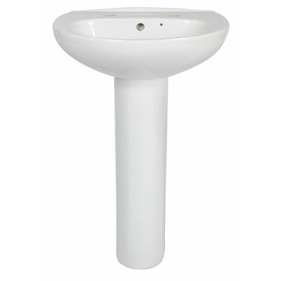 Frontline White Xclusive 550mm Full Pedestal Basin - 2 Tap Holes - Letta London - 