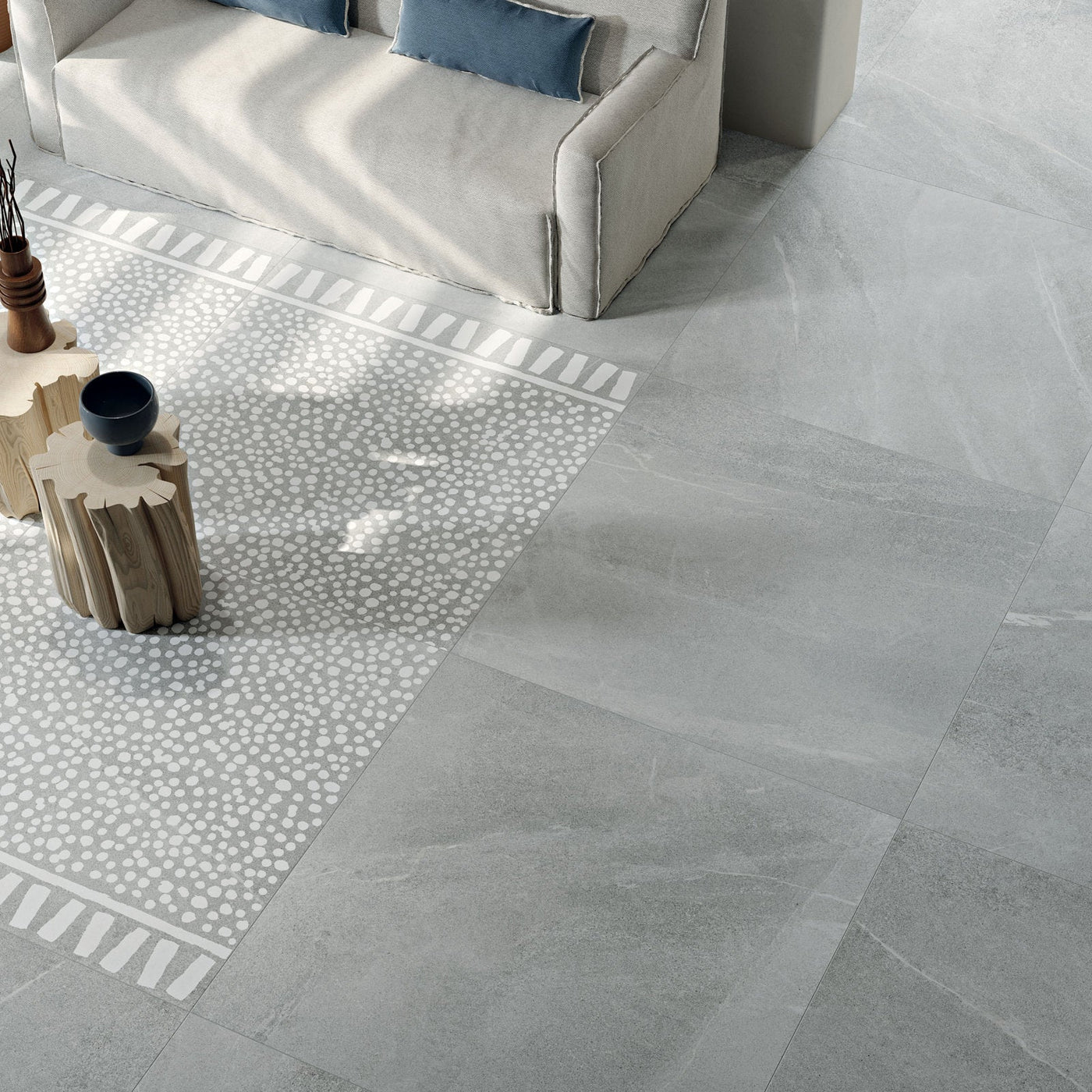 Grey Ash - A light Mediterranean tile designed with a blend of textures - Letta London - 