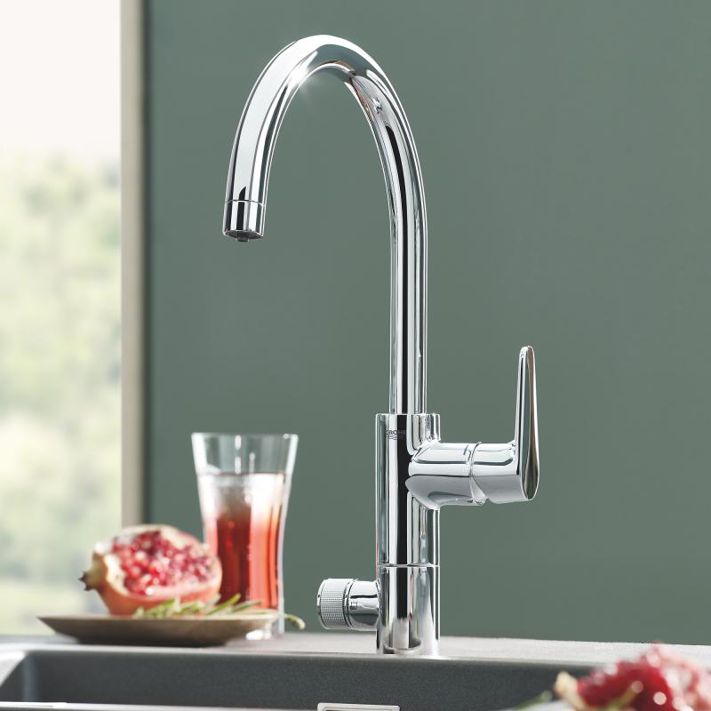 Grohe Blue Pure BauCurve single-lever kitchen mixer tap, with filter function - New - Letta London - Kitchen Taps