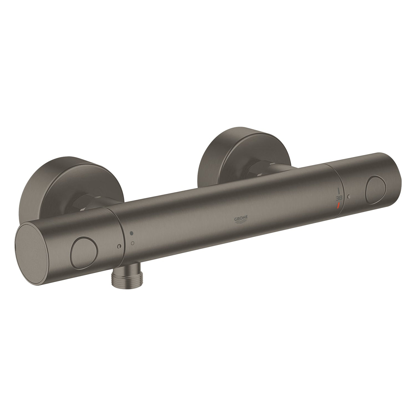 Grohe Brushed Hard Graphite Grohtherm 1000 Cosmopolitan M Thermostatic shower mixer 1/2" - Letta London - Bar Shower Valves