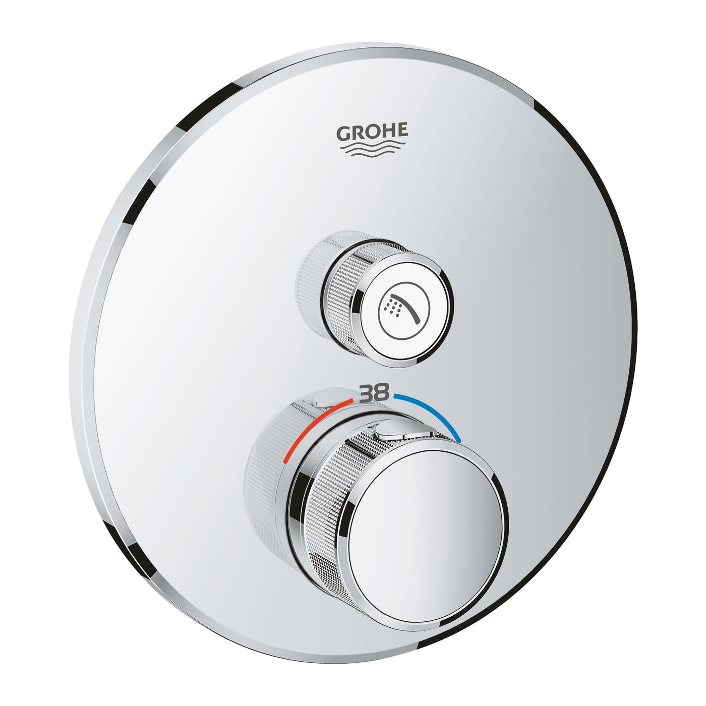 Grohe Brushed Hard Graphite Grohtherm SmartControl Thermostat for concealed installation with one valve - Letta London - Push Button Shower Valves