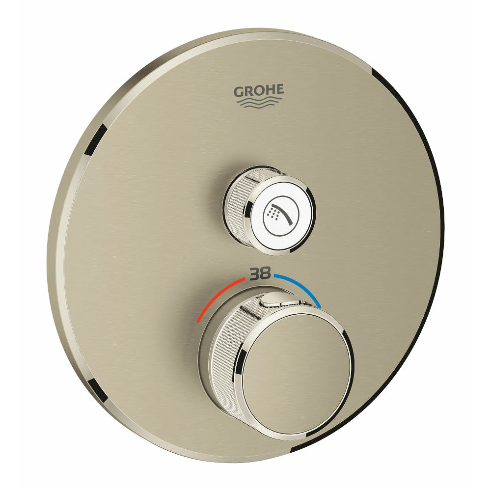 Grohe Brushed Nickels Grohtherm SmartControl Thermostat for concealed installation with one valve - Letta London - Thermostatic Showers
