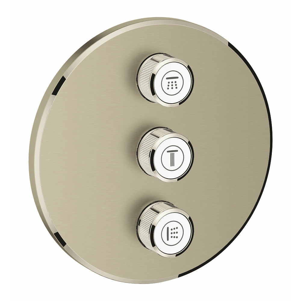 Grohe Brushed Nickels Grohtherm SmartControl Triple volume control trim - Letta London - Thermostatic Showers