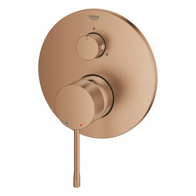 Grohe Brushed Warm Sunset Essence Single-lever mixer with 3-way diverter - Letta London - Thermostatic Showers