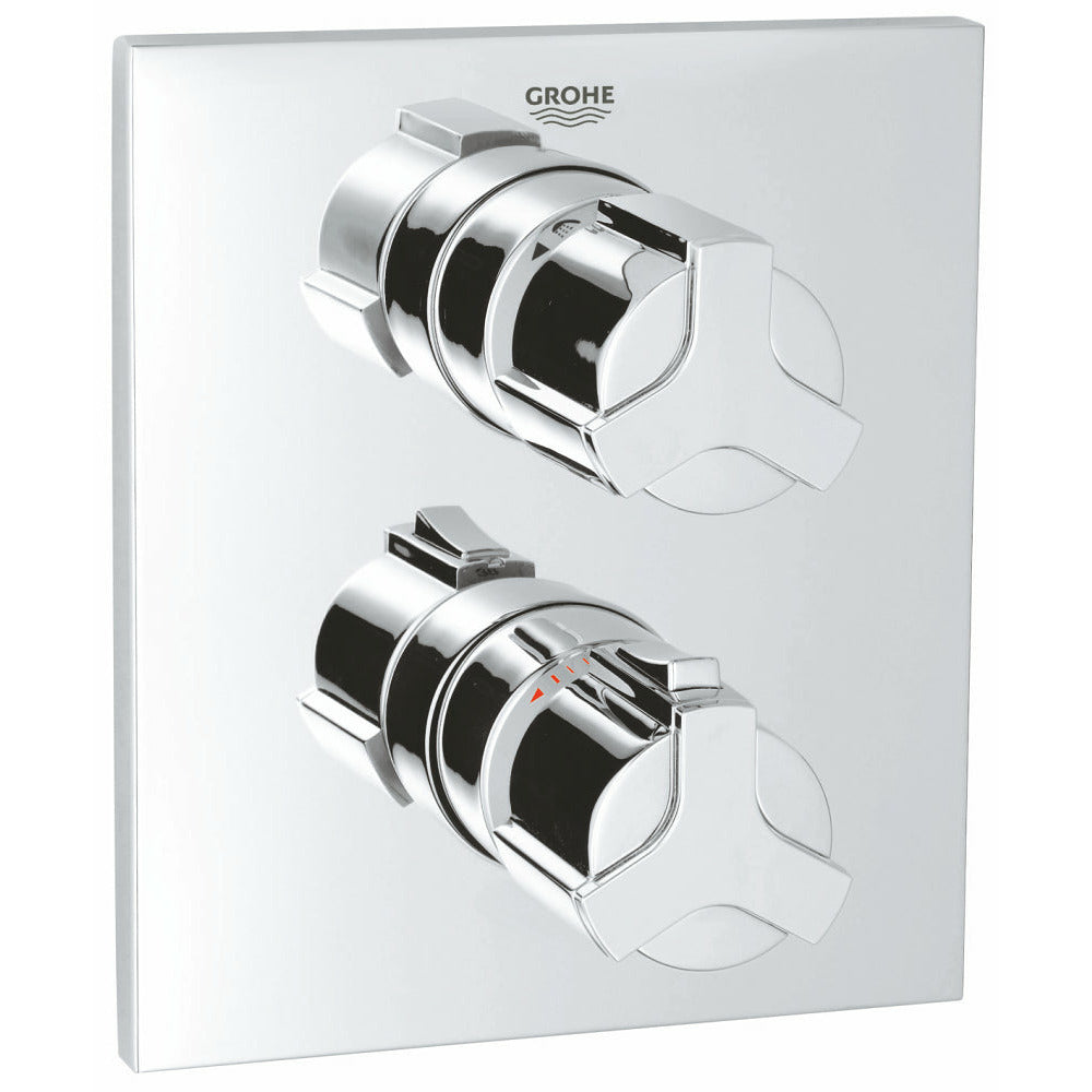 Grohe Chrome Allure Thermostat with integrated 2-way diverter
for bath or shower with more than one outlet - Letta London - Twin Valves With Diverter
