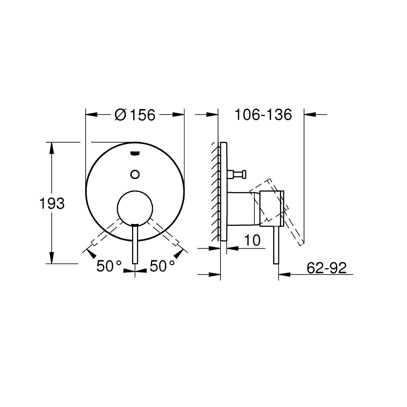 Grohe Chrome Atrio Single-lever mixer with 2-way diverter - Letta London - Thermostatic Showers