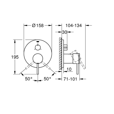 Grohe Chrome Atrio Single-lever mixer with 3-way diverter - Letta London - Thermostatic Showers