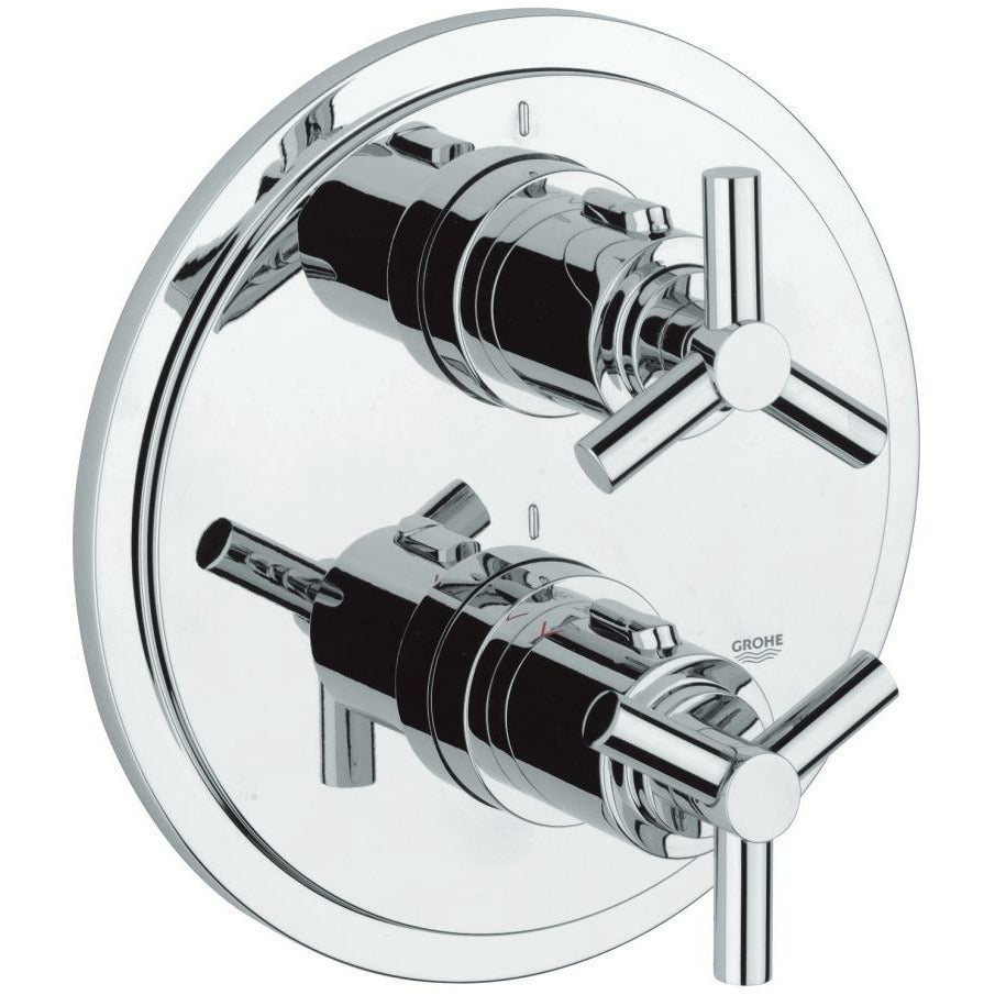 Grohe Chrome Atrio Thermostatic shower mixer - Letta London - Twin Valves With Diverter