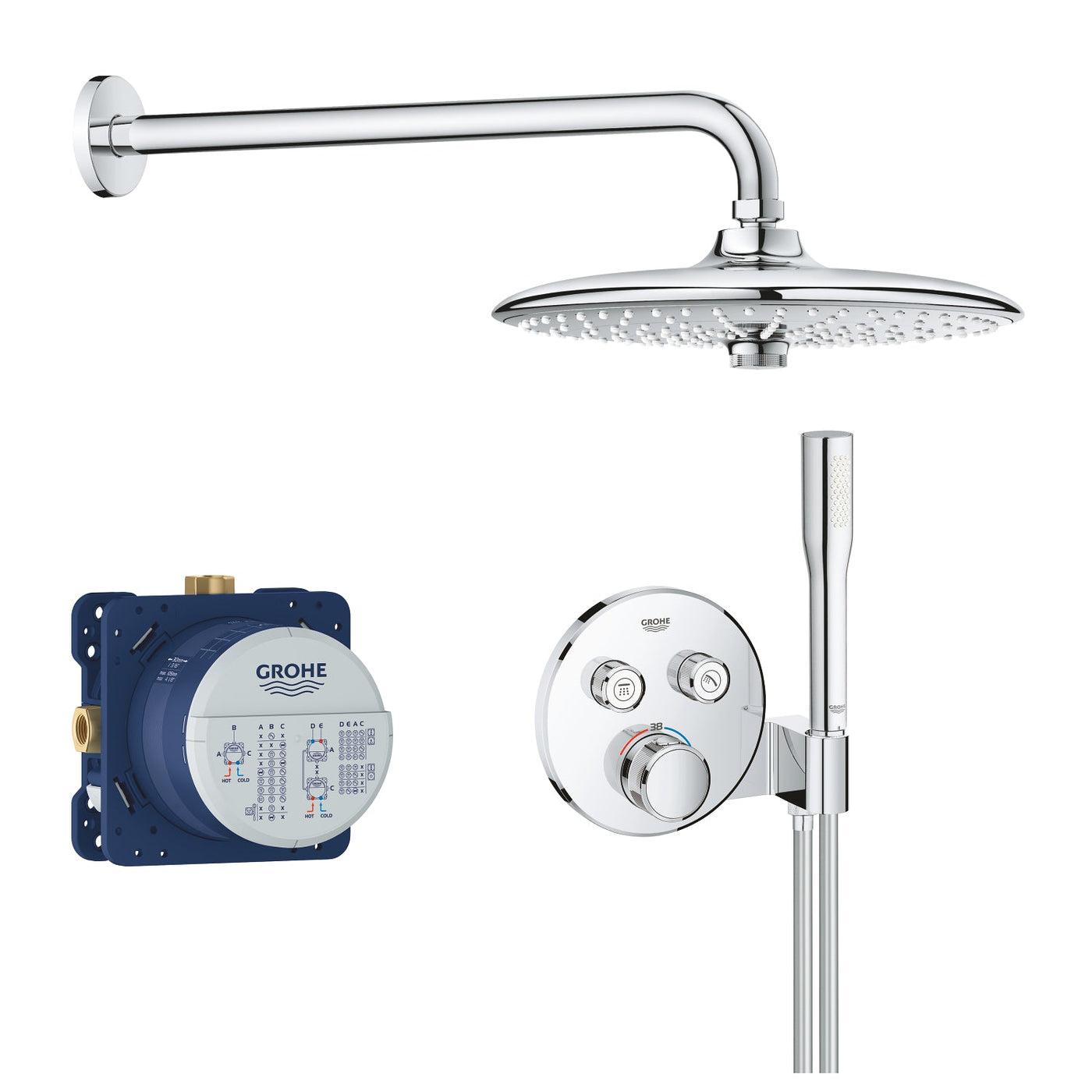 Grohe Chrome Euphoria Cosmopolitan Stick Hand shower 1 spray - Letta London - Hand Showers