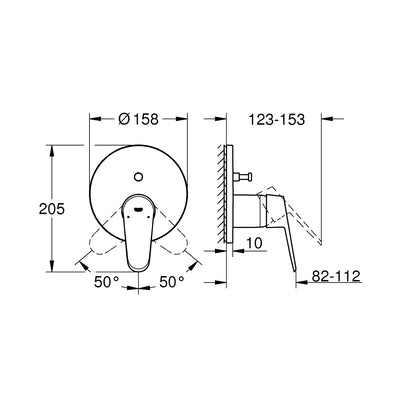 Grohe Chrome Eurodisc Cosmopolitan Single-lever mixer with 2-way diverter - Letta London - Thermostatic Showers