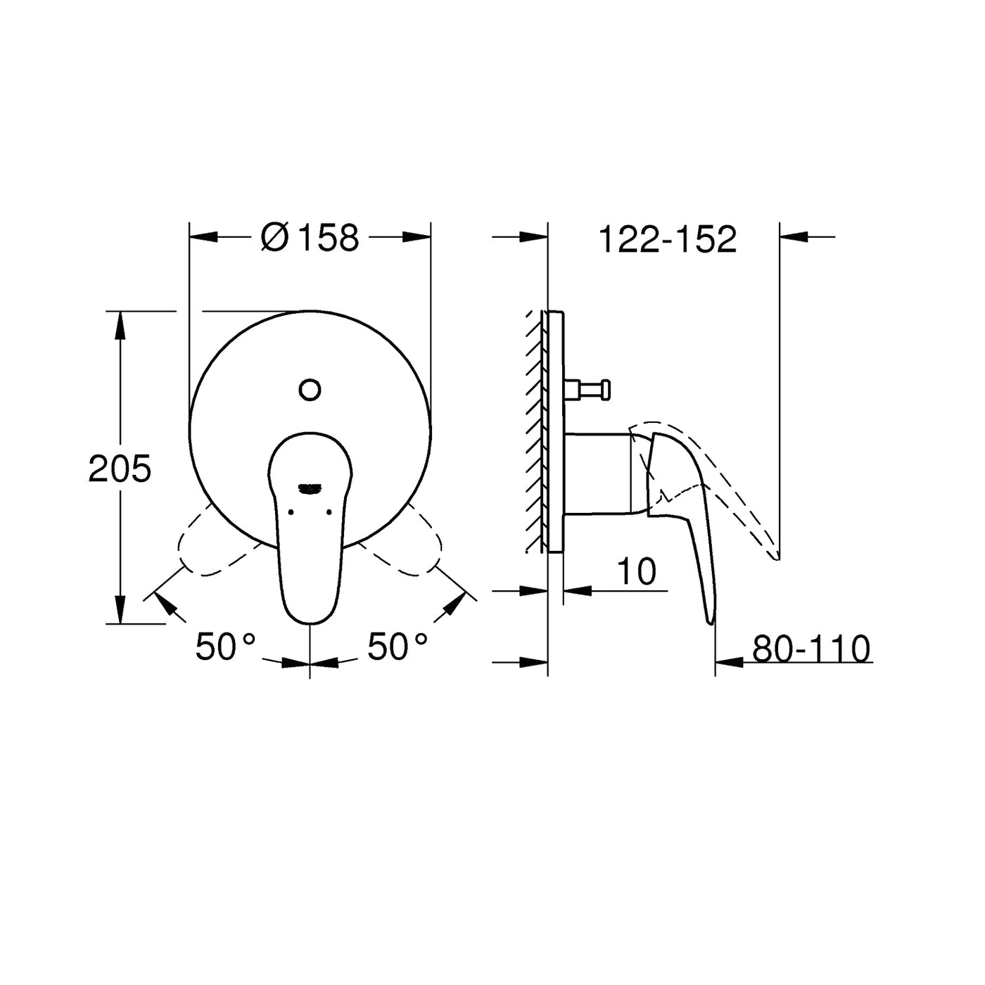 Grohe Chrome Eurostyle Single-lever mixer with 2-way diverter - Letta London - Thermostatic Showers