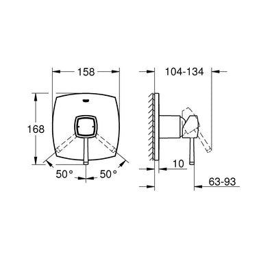 Grohe Chrome Grandera Single-lever shower mixer trim - Letta London - Thermostatic Showers