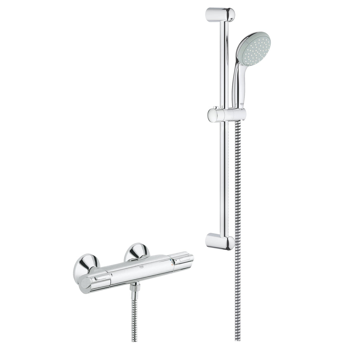 Grohe Chrome Grohtherm 1000 Thermostatic shower mixer 1/2" - Letta London - Thermostatic Showers