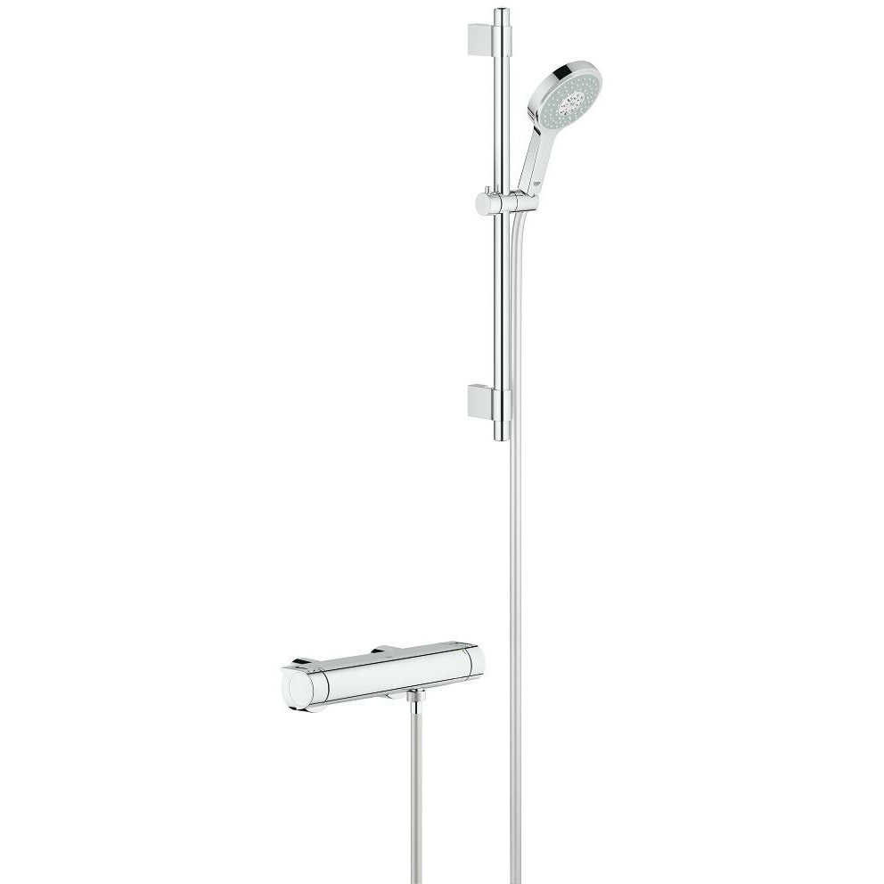 Grohe Chrome Grohtherm 2000 Thermostatic shower mixer 1/2" with shower set - Letta London - Thermostatic Showers