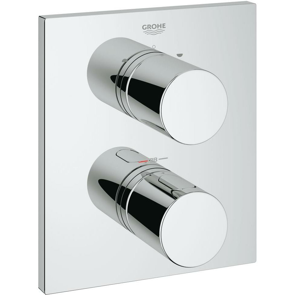 Grohe Chrome Grohtherm 3000 Cosmopolitan Thermostat with integrated 2-way diverter
for bath or shower with more than one outlet - Letta London - Twin Valves With Diverter