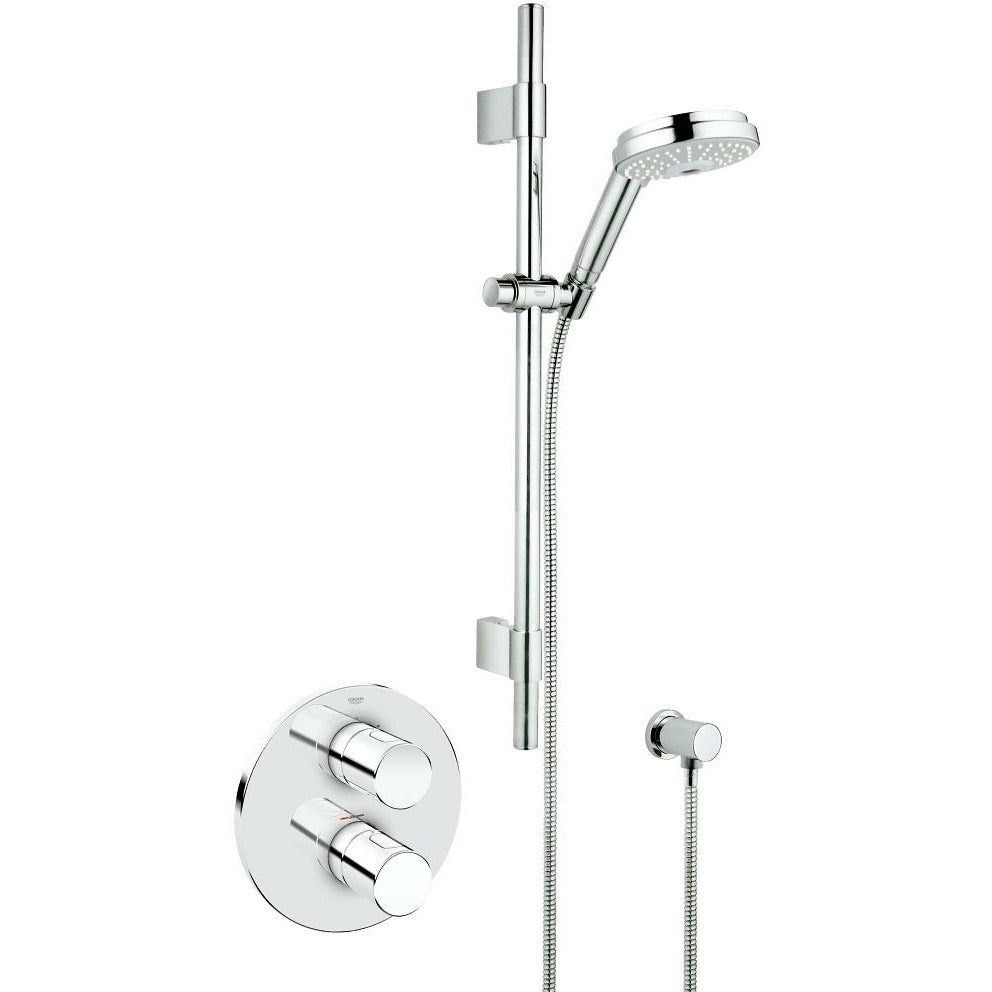 Grohe Chrome Grohtherm 3000 Cosmopolitan Thermostatic shower mixer 1/2" - Letta London - Thermostatic Showers