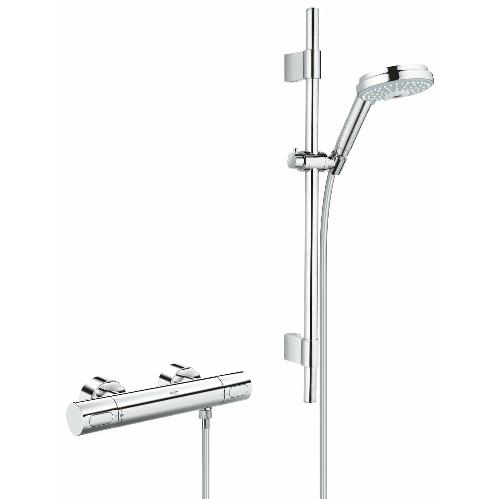 Grohe Chrome Grohtherm 3000 Cosmopolitan Thermostatic shower mixer 1/2" - Letta London - Thermostatic Showers