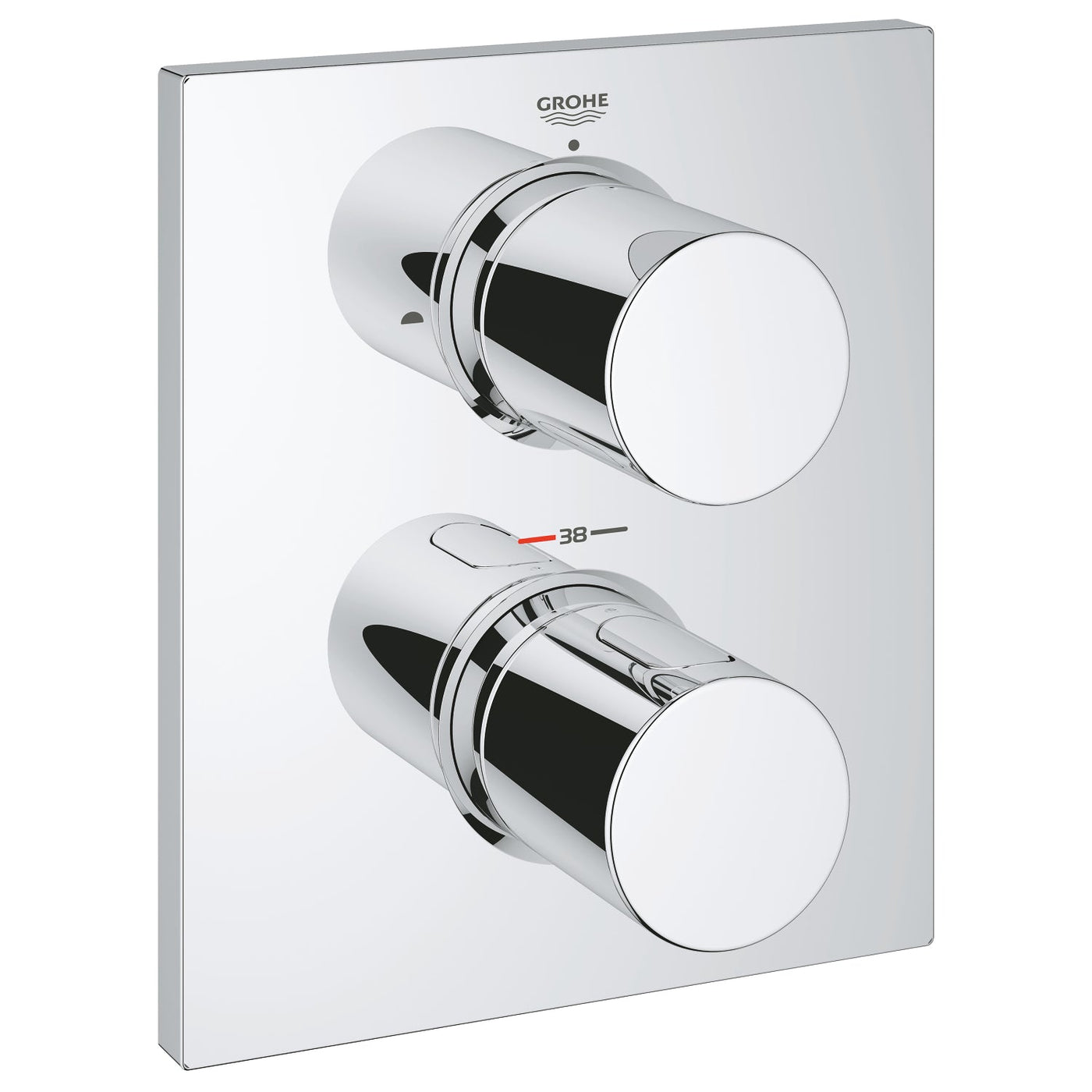 Grohe Chrome Grohtherm F Thermostatic Trim with integrated 2-way diverter - Letta London - Twin Shower valves