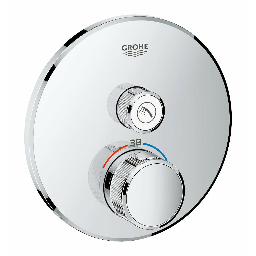 Grohe Chrome Grohtherm SmartControl Thermostat for concealed installation with one valve - Letta London - Thermostatic Showers