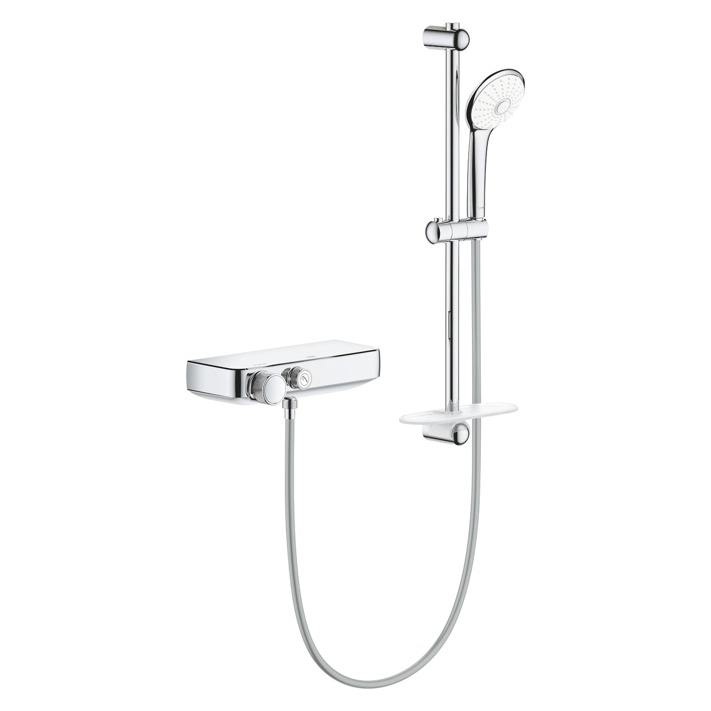 Grohe Chrome Grohtherm SmartControl Thermostatic shower mixer 1/2" with shower set - Letta London - Thermostatic Showers