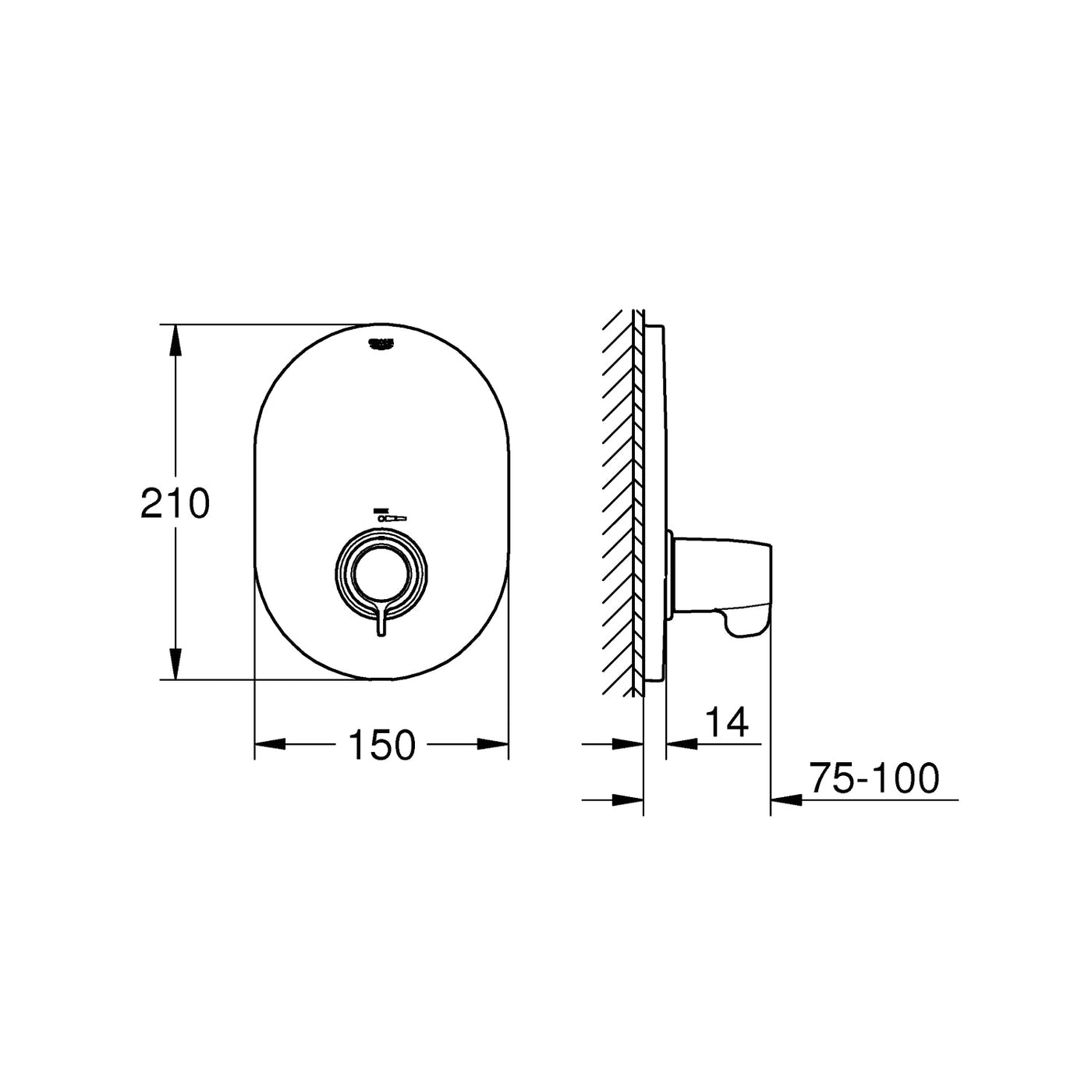 Grohe Chrome Grohtherm Special Trim for thermostatic shower valve - Letta London - Thermostatic Showers