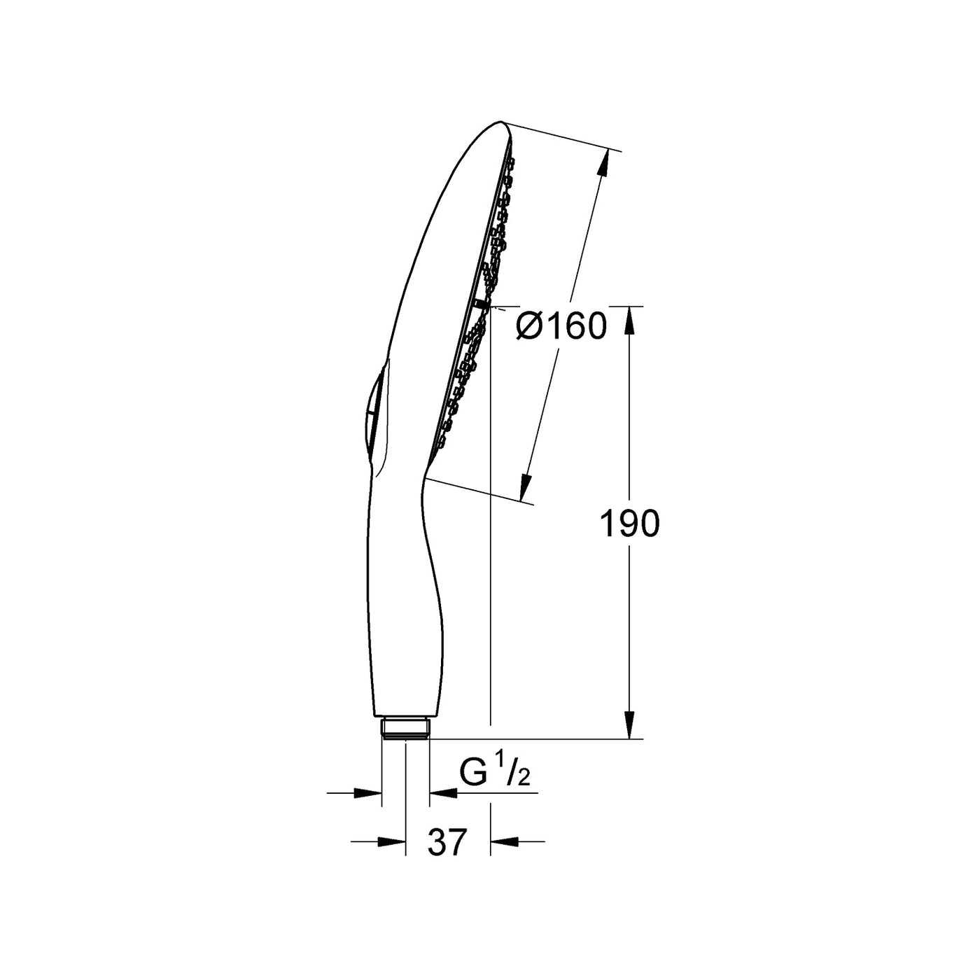 Grohe Chrome Power&Soul 160 Hand Shower 4+ sprays - Letta London - Hand Showers