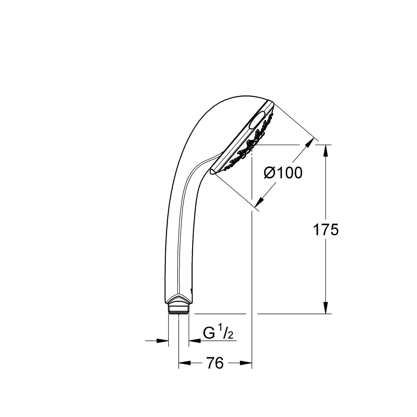 Grohe Chrome Relexa 100 Five Hand shower 5 sprays - Letta London - Hand Showers