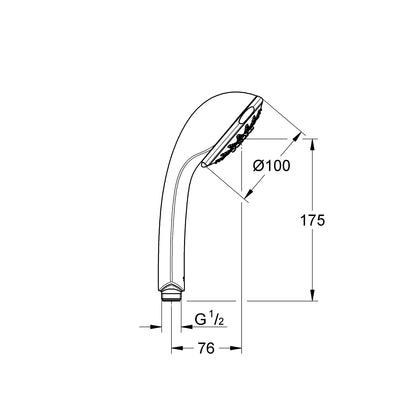 Grohe Chrome Relexa 100 Five Hand shower 5 sprays - Letta London - Hand Showers