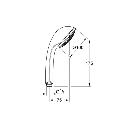 Grohe Chrome Relexa 100 Trio Hand shower 3 sprays - Letta London - Hand Showers