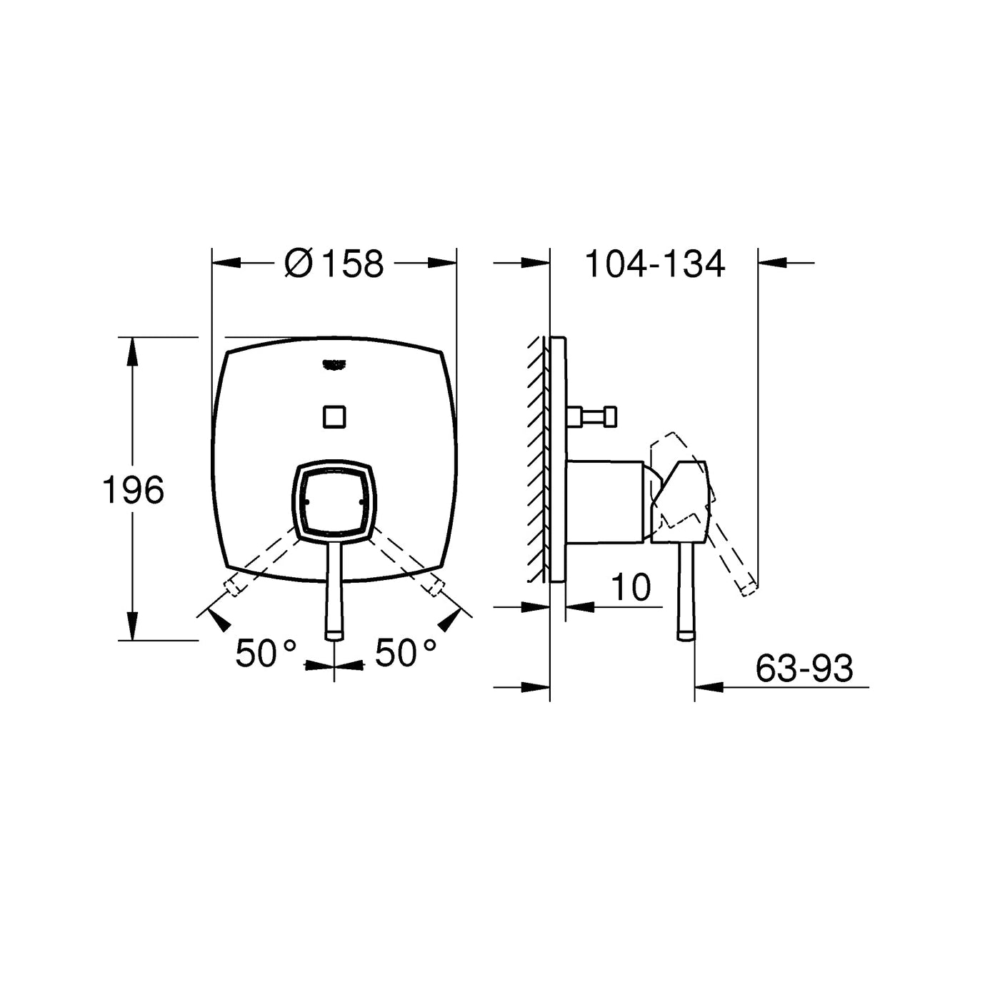 Grohe Chrome/Gold Grandera Single-lever mixer with 2-way diverter - Letta London - Thermostatic Showers