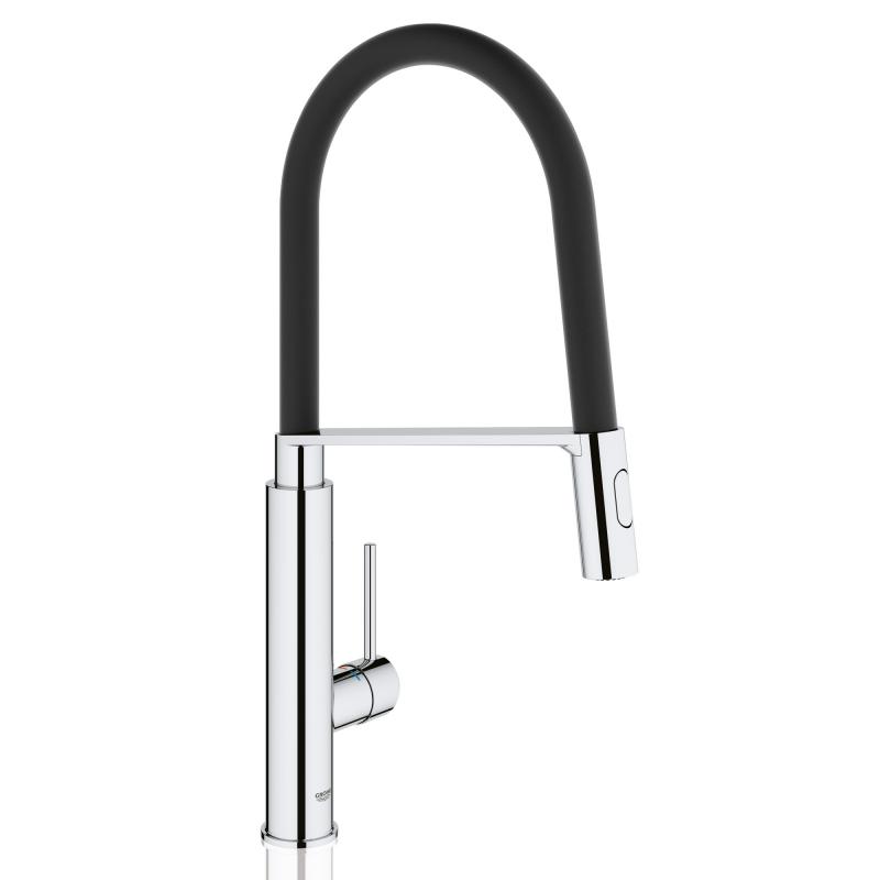 Grohe Concetto single-lever kitchen mixer tap chrome/matt black - Letta London - 