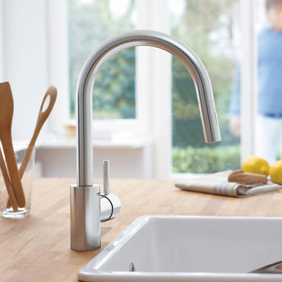 Grohe Concetto single-lever kitchen mixer tap, supersteel - Letta London - 